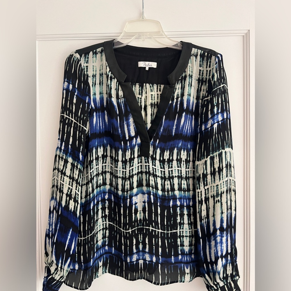 Parker Bohemian Print Vneck Blouse Size M